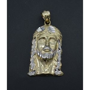 Real 10k Yellow Solid Gold Jesus Head Pendant 3.7 gr 38.8 x 20.4 mm
